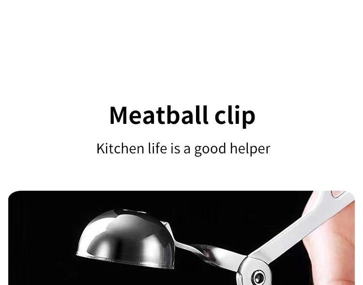 1 Sada Formičky na masové kuličky, rybí kuličky, krevetové kuličky, kulaté formičky na rýžové kuličky z nerezové oceli, snadno se čistí, kuchyňské pomůcky