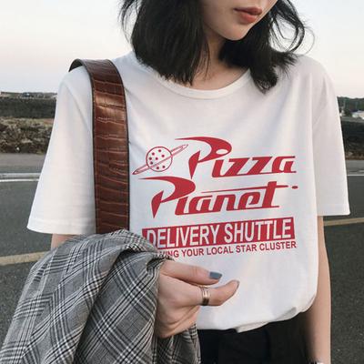 Pizza Planet Tops Tee Summer Women S Short Sleeved Casual Fashion Large Size S 2xl Female