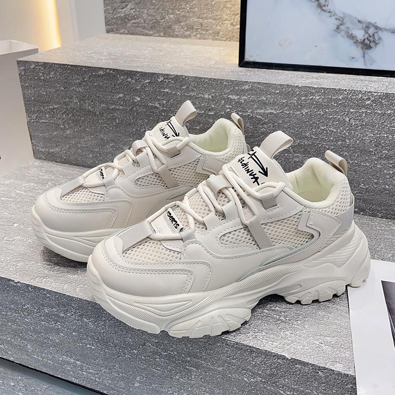 Platform dad shoes women's 2025 new autumn women's shoes street shot small people show height ins trendy sports style casual shoes