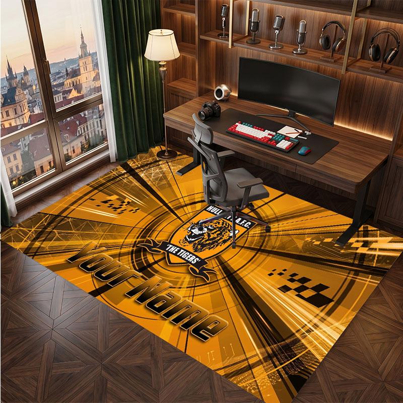 Hull FC Personalized Crystal Velvet Carpet, Customized Name Text Soft Anti‑Slip Rug for Living Room Bedroom