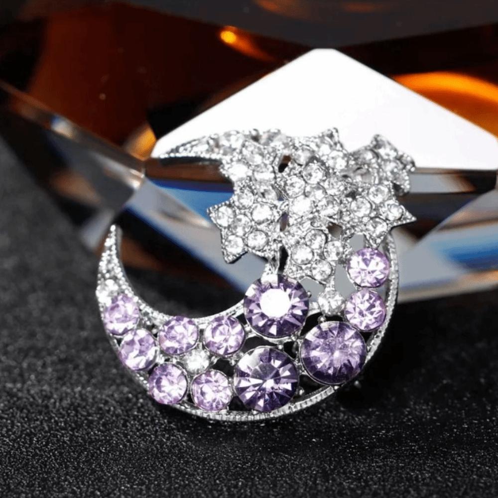 Rhinestone Inlay Brooch Pin Alloy Decor Badge Fashion Lapel Ornament Gift