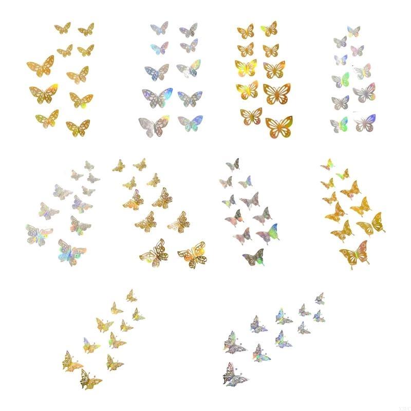 3D Butterfly Wall Decoration Hollow Butterfly Decals 3D Butterfly Wall Sticker X3UC