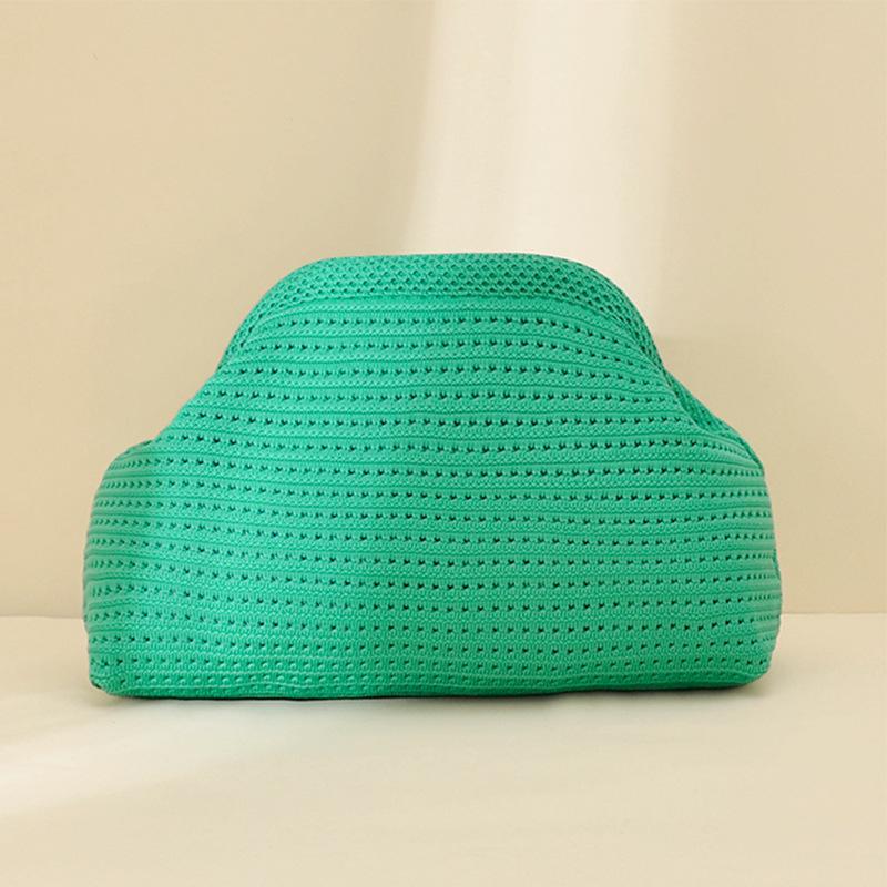 Nuova Borsa da Spiaggia Lavorata a Maglia: Elegante Pochette a Nuvola con Grande Capienza e Design Color Block
