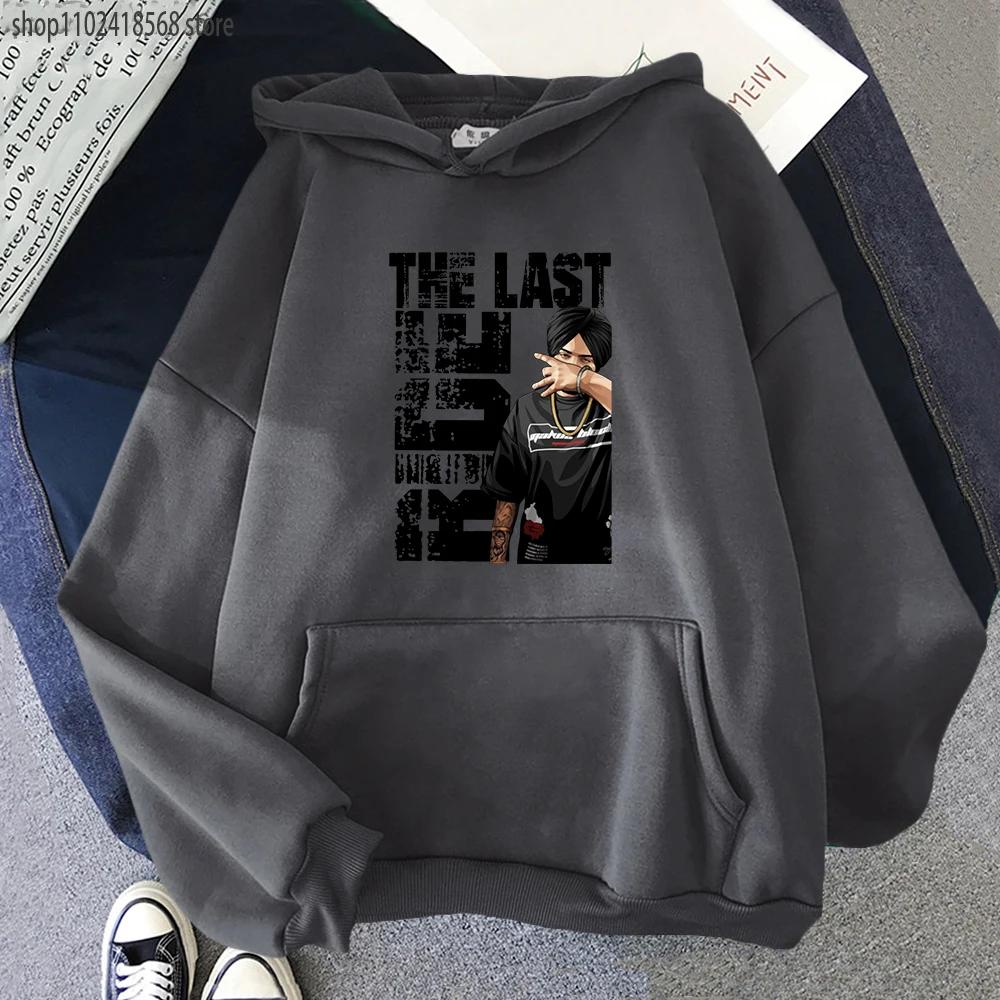 Sudaderas con capucha para hombre Sudadera Sidhu Moose Wala Retro Rapper Indio Streetwear Mujer Estampado Cuello Redondo Gráfico
