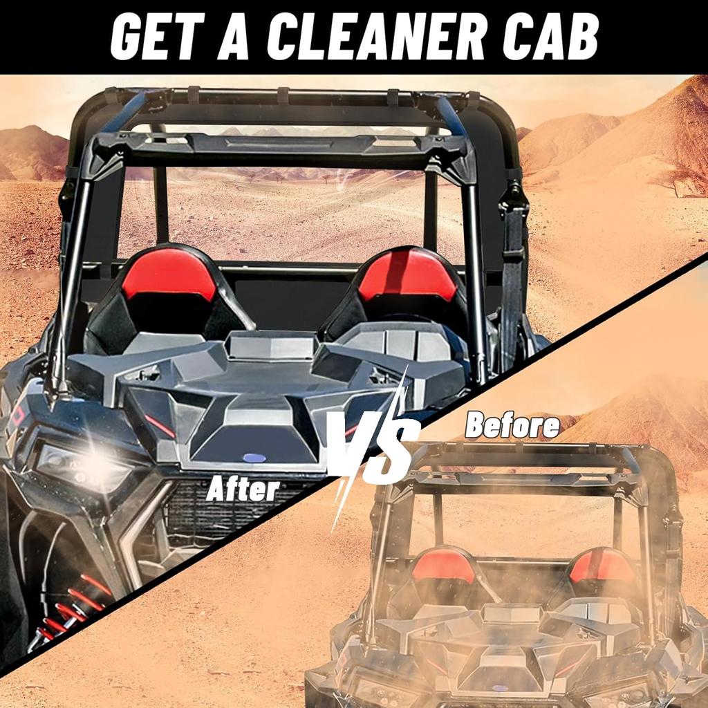 StarknightMT RZR Rear Soft Window Compatible With Polaris RZR XP 1000/4 1000/XP TURBO /XP 4 TURBO RZR Back Windshield RZR Accessories Back Dust Panel