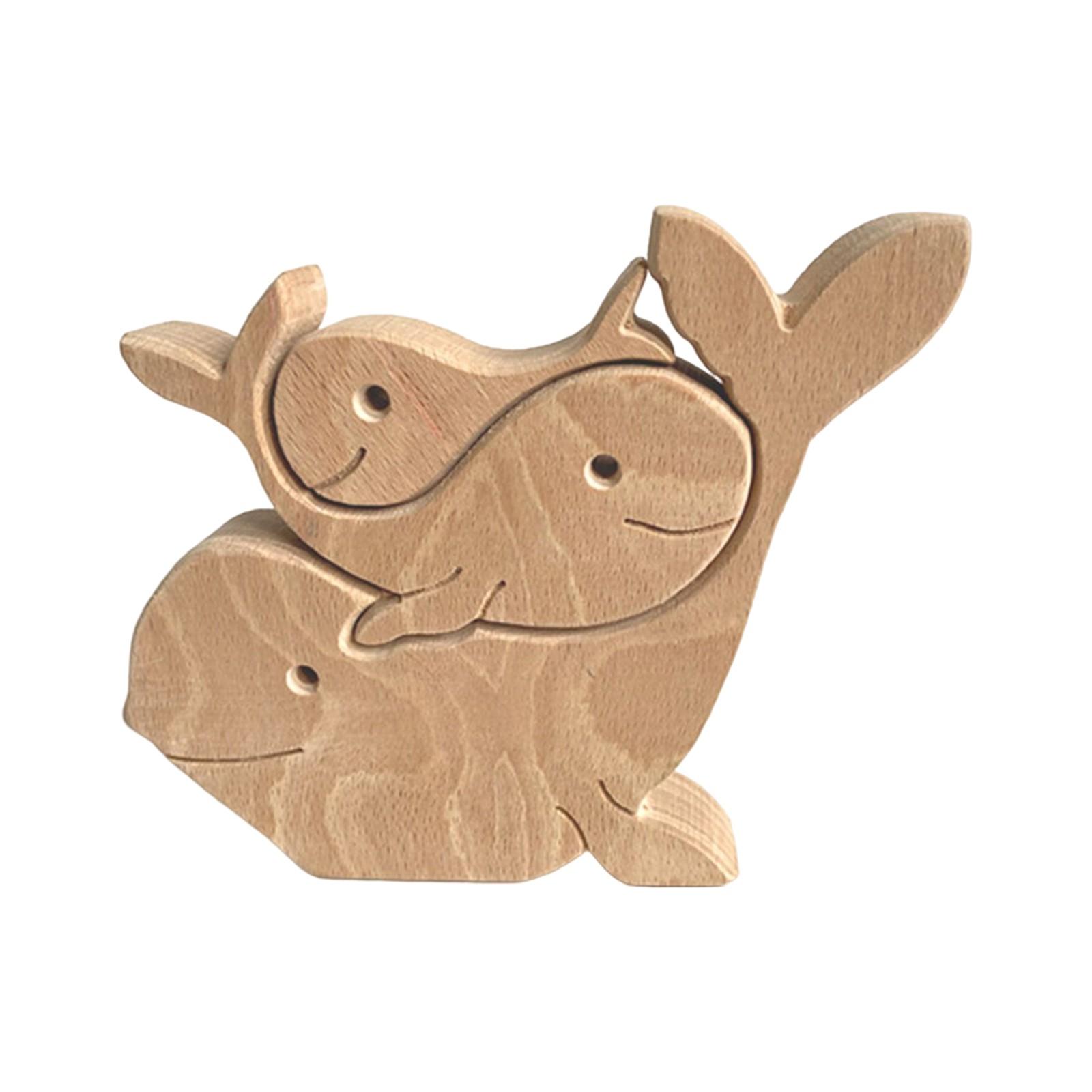 

Mother s Day Wooden Products Series Ornaments Animal Family Elephant Heart-shaped Wood Ornaments