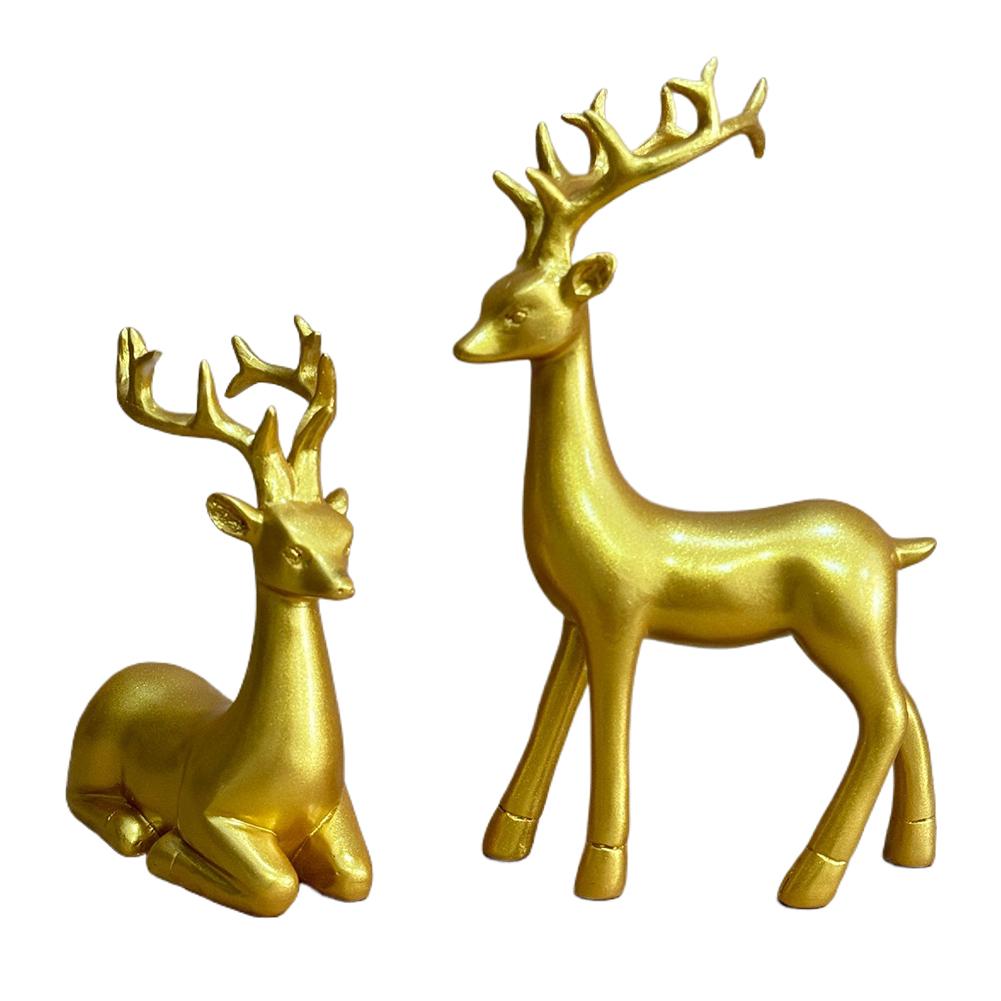 Weihnachtsrentier Dekoration Harz Stehend Sitzendes Hirschfigur Rentier Sitzend Stehend Hirsch Elch Skulptur Hirsch Statue Schränke