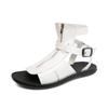 Fashion 2025 Summer New Men Shoe Fashion Casual Black/white Roman Ribbons Combination High Top Flat Heel Breathable Comfortable Sandals