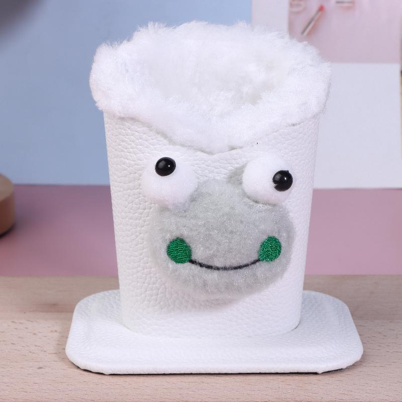 1Pc Plush Lined Glasses Case Cute Animal Design Faux Leather Ideal For Desk Or Bedside Table Protects Glasses And Pens