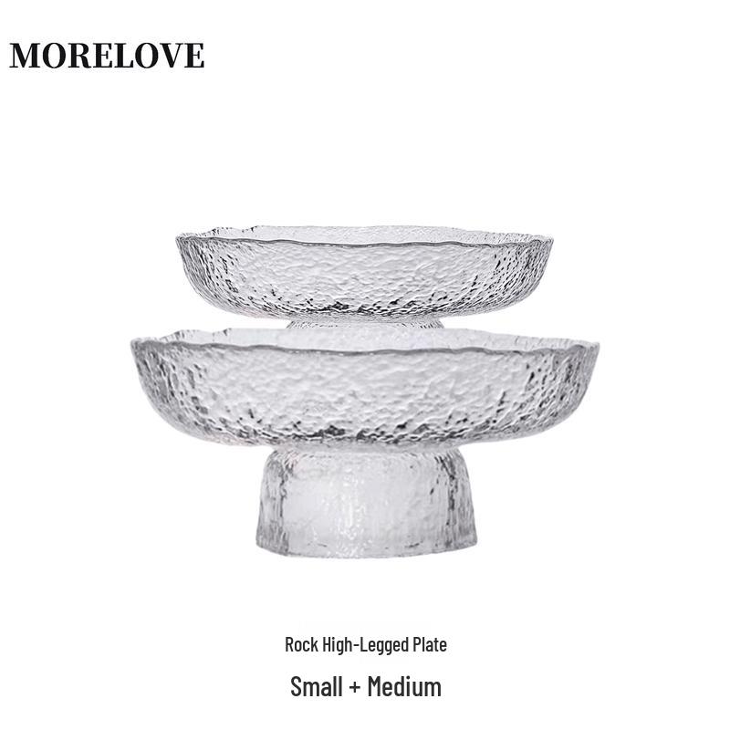 Qiwai Black Glass Decorative Fruit Plate & Cake Stand