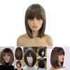 Short Straight Hair Wig With Bangs For Women Hightemperature Silk For Fashionable Ladies