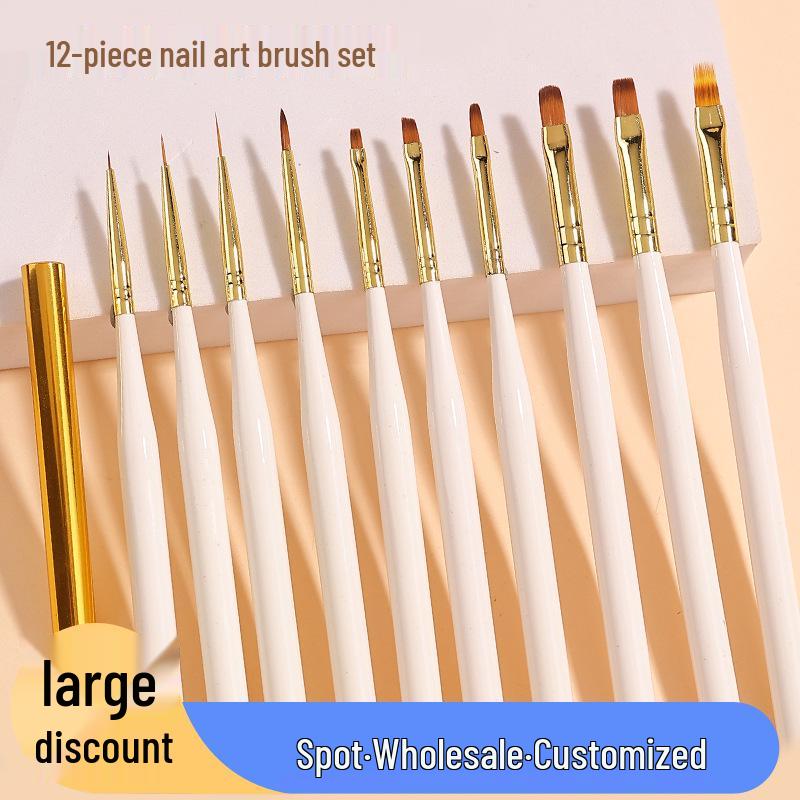 Japanese 12-Piece Nail Art Brush Set for Gel and Flower Designs