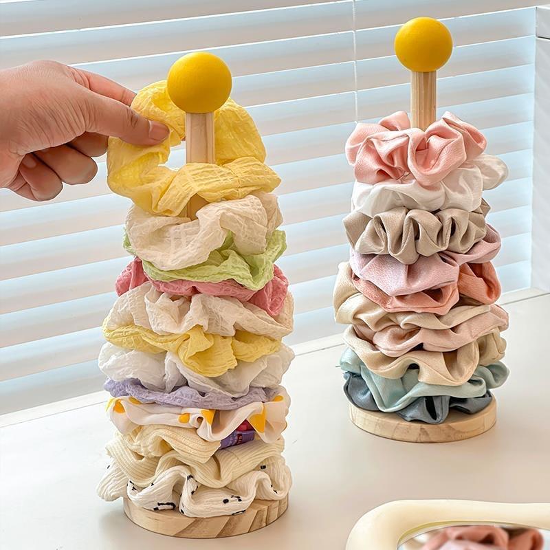 Organizzatore Scrunchies per Capelli in Legno Espositore per Elastici per Capelli Porta Braccialetti per Fasce per Capelli Scaffale Organizer per Accessori per Capelli