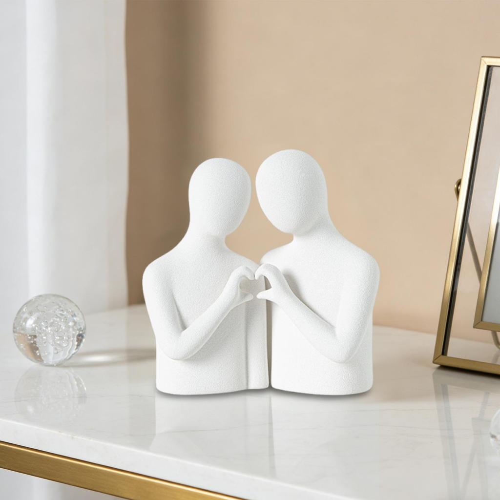 Abstract Couple Statue Romantic Love Sculpture Collection Aesthetic Tabletop Desktop Ornament for Bar Bookshelf