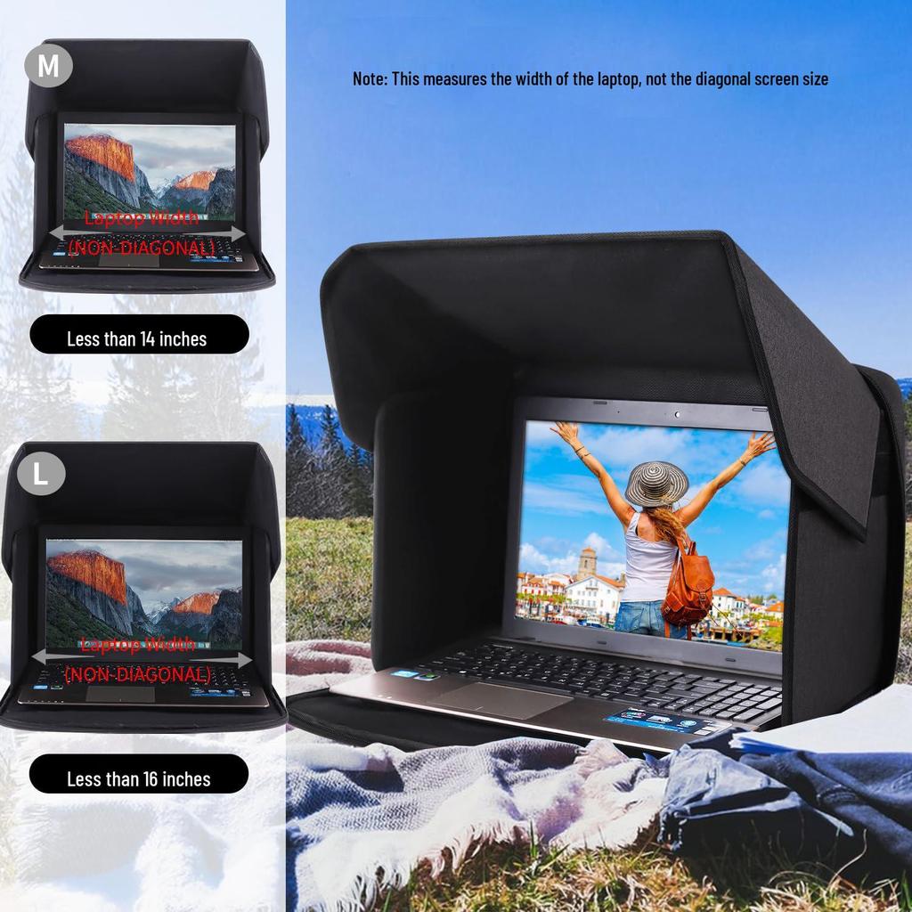 Přenosný skládací kryt proti slunci a pro soukromí na notebook
