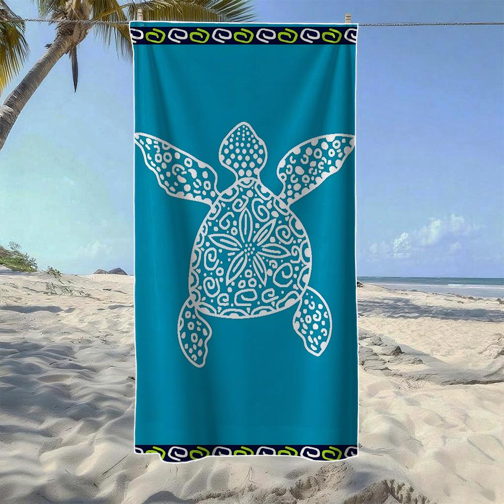 

Coastal Sea Turtle Marine Life Beach Towel, Soft Quick-Drying, Perfect For Portable Outdoor Travel, Camping And Summer Beach W40*H60(CM)