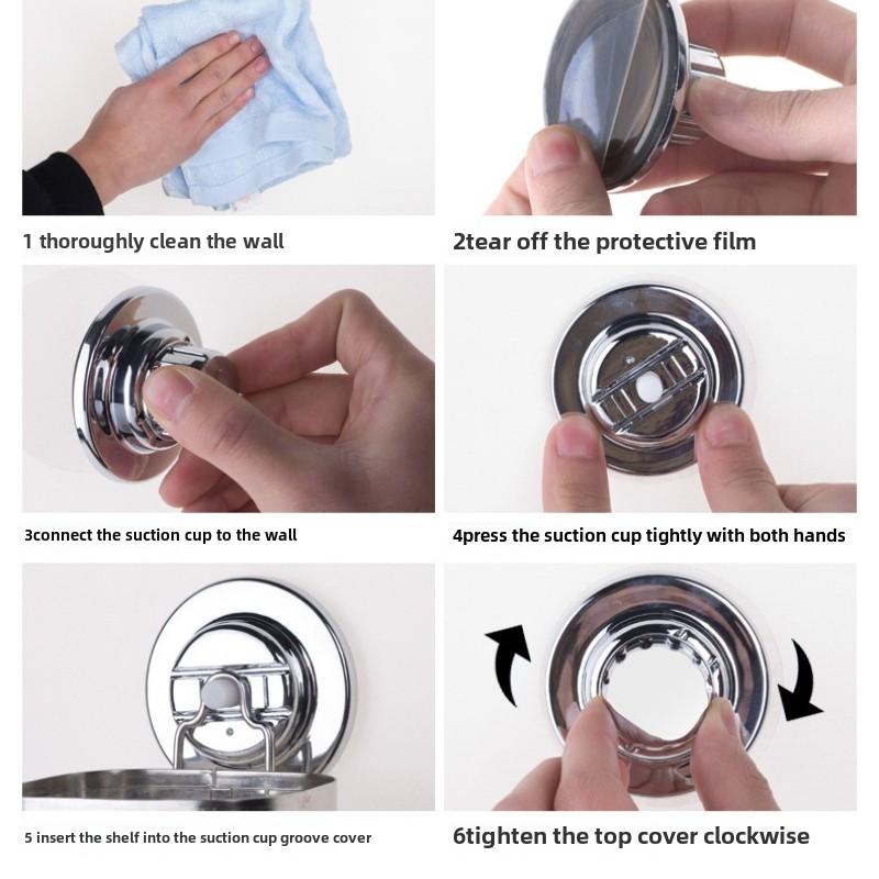 Dish Bar  Holder Suction Cup With Hooks, Bar Holder for Shower Wall,  Saver Tray for Bathroom, Kitchen
