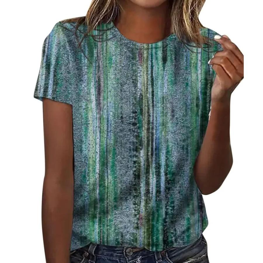 Letní dámské tričko 3D potisk Květinová grafika Trička Ležérní topy s krátkým rukávem Módní tričko s kulatým výstřihem pro ženy Květinová textura