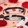 Stainless Steel Cross Magnetic Bracelet Set Queen King DIY Braided Rope  Jewelry Gift