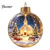 Seasonal Home Decor Ornaments 3D Christmas Animal Faux Crystal Ball Ornament, Lighted Acrylic Hanging Unique Holiday Gift Souvenirs with Hedgehog