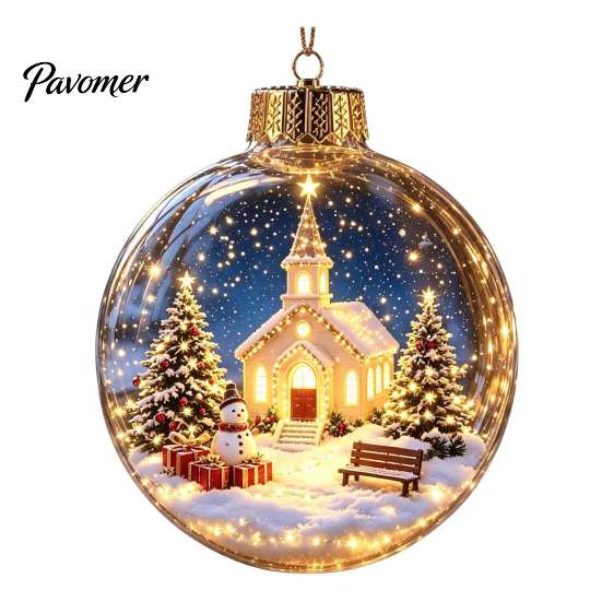 Seasonal Home Decor Ornaments 3D Christmas Animal Faux Crystal Ball Ornament, Lighted Acrylic Hanging Unique Holiday Gift Souvenirs with Hedgehog