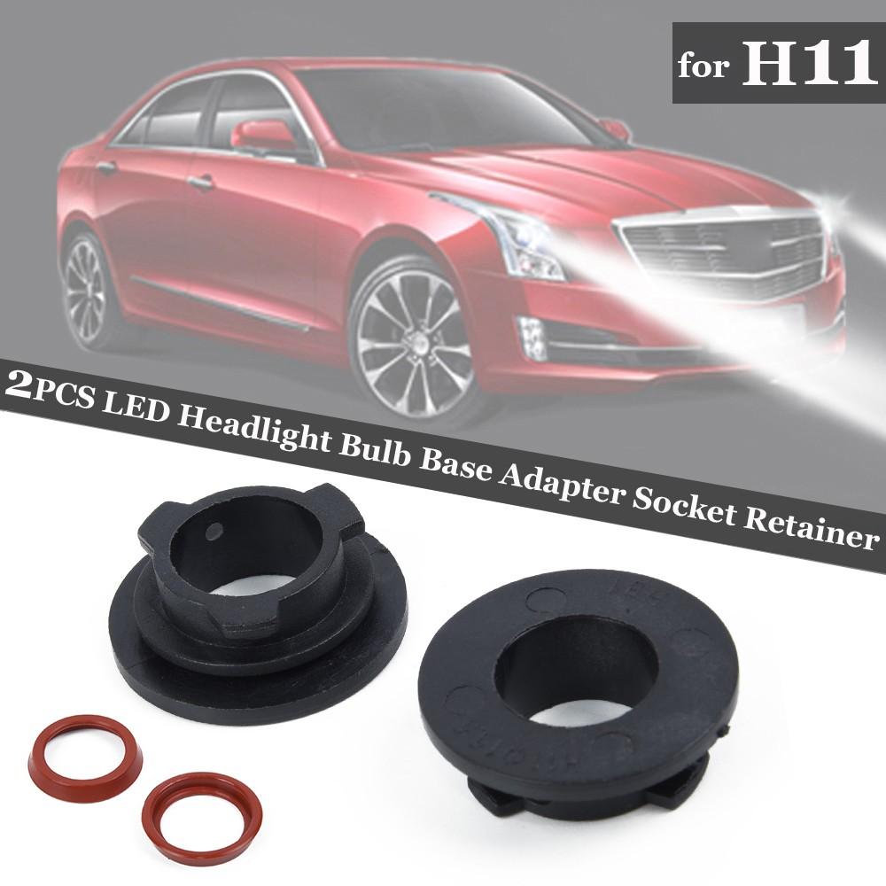 2pcs H11 ABS LED Headlight Bulb Base Adapter Socket Retainer Holder Black New