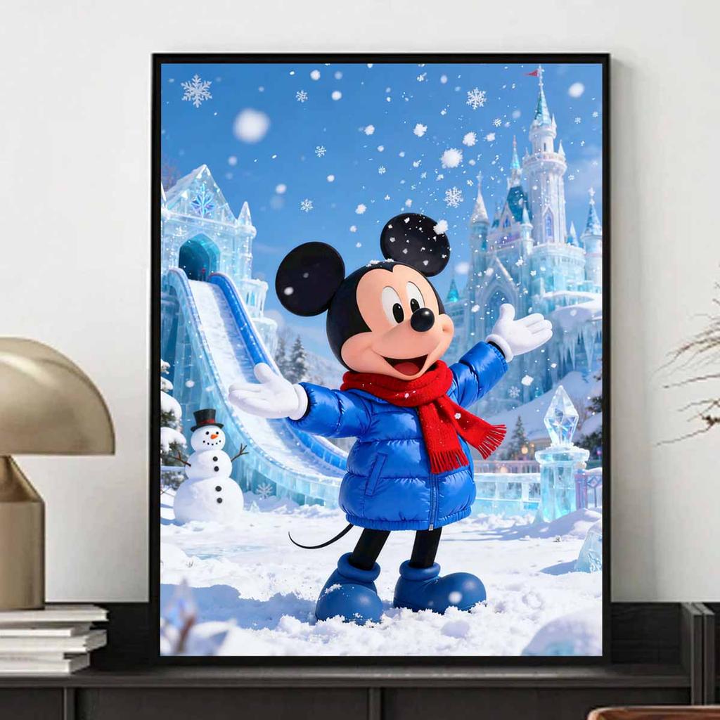 Disney Diamond Painting Mickey Winter Magic Diamond Art Painting Set for Home Office Decoration Handmade Gifts