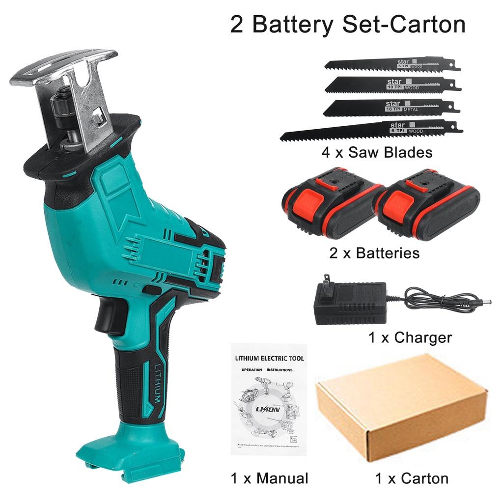 18V Cordless Electric Reciprocating Saw Portable Metal Wood Cutting Machine Tool Variable Speed For 1/2 Battery 288VF