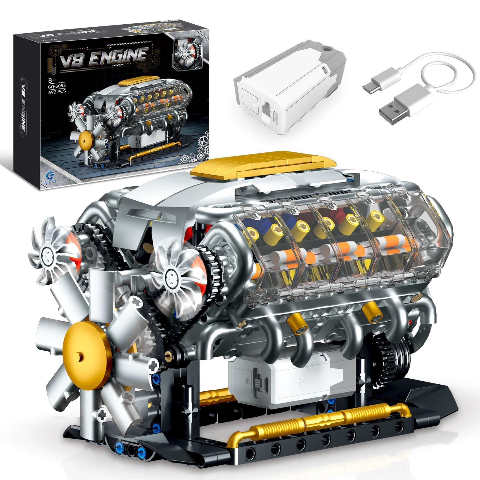 

Gaoshan 3053 V8 Engine Electric Turbocharged Lego-Compatible Toy Bricks