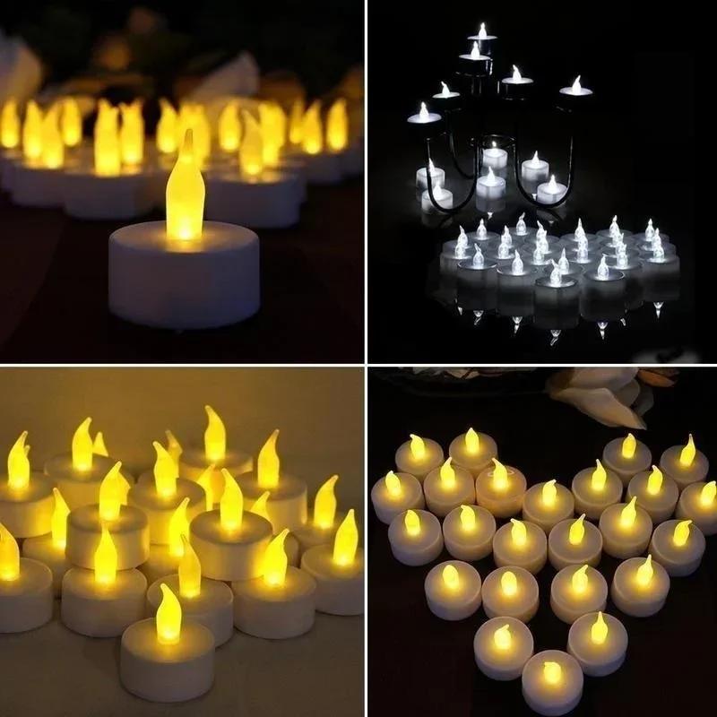 New Flameless Tea Light LED Flickering Tealight Candles Flameless Tea Light Real Flicker Candles Wedding Xmas Fun Party