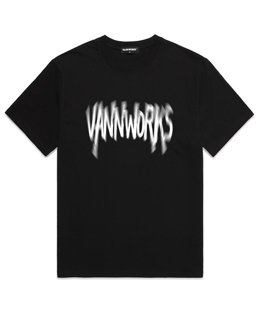 VANNWORKS Vague Logo Oversized Short Sleeve T-Shirt (Vs0044) Black