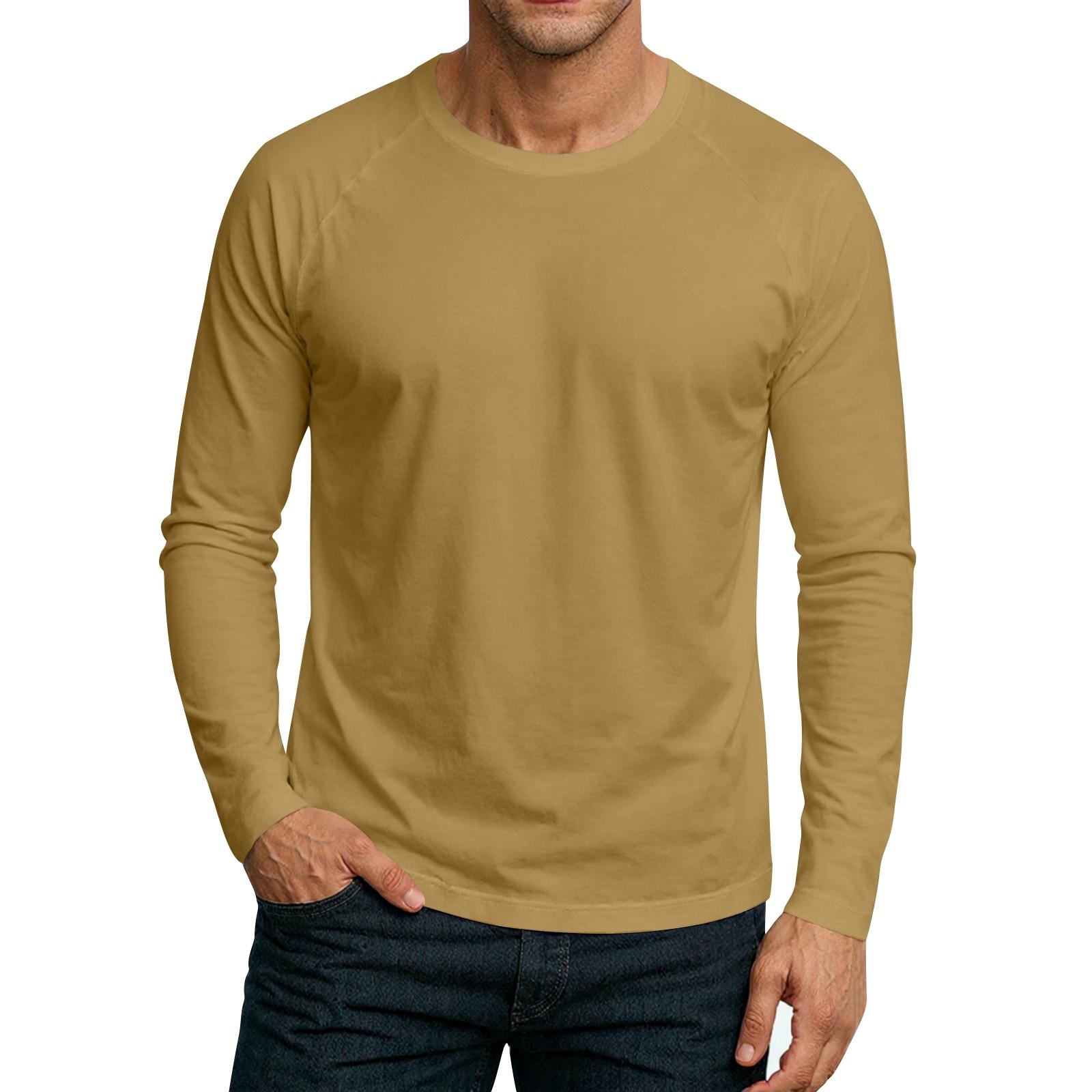 

Men s Round Neck Plunger Long Sleeve T-Shirt Top XXL