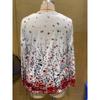 Plus Size Women S Long Sleeve Crew Neck Floral Print Spliced T Shirt