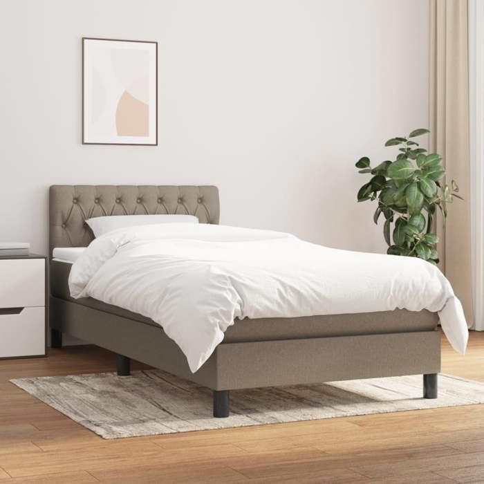 Maison Exclusive - Sommier à lattes de lit avec matelas Taupe 100x200 cm Tissu