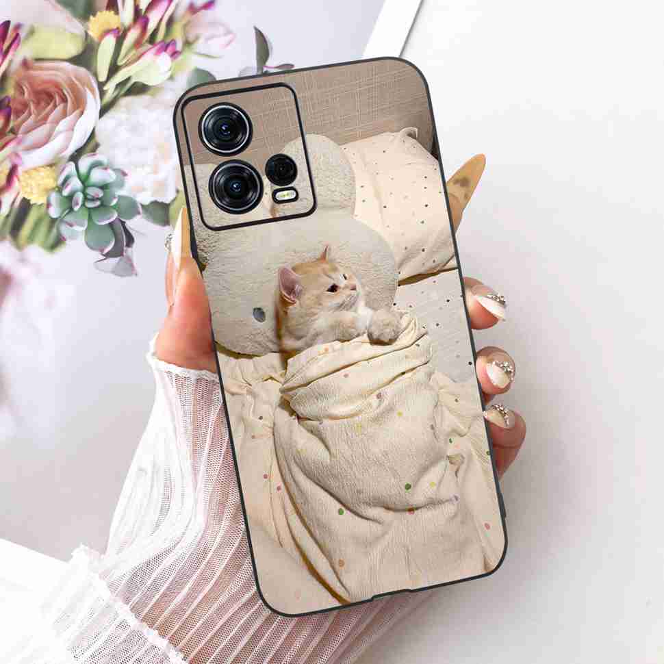 For Motorola Moto S30 Pro 5G XT2243-2 Case Cartoon Cat Butterfly Silicone TPU Black Cover For MOTO S30 Pro 5G Phone Shell Bumper