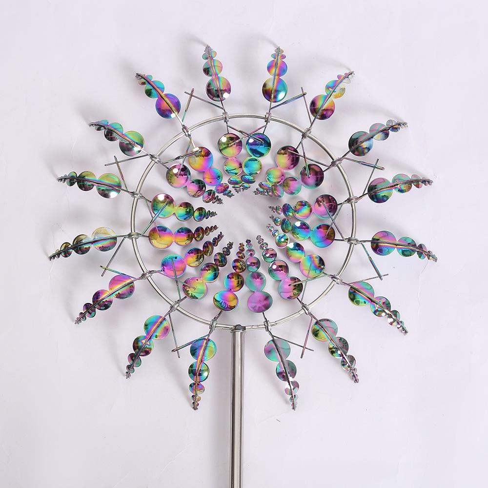 Creative Horticultural Wind Power Rotating Insert Outdoor Courtyard Iron Art Metal Garden Decoration Windmill Decoration