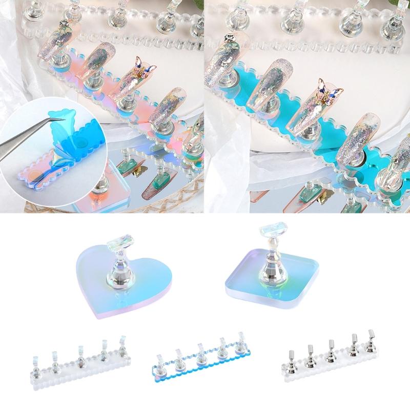 Nails Art Display Stand Magnetic Nail Tips Practice Holder Nail Stand Nail Holder Nail Tips Holder for Painting Nails