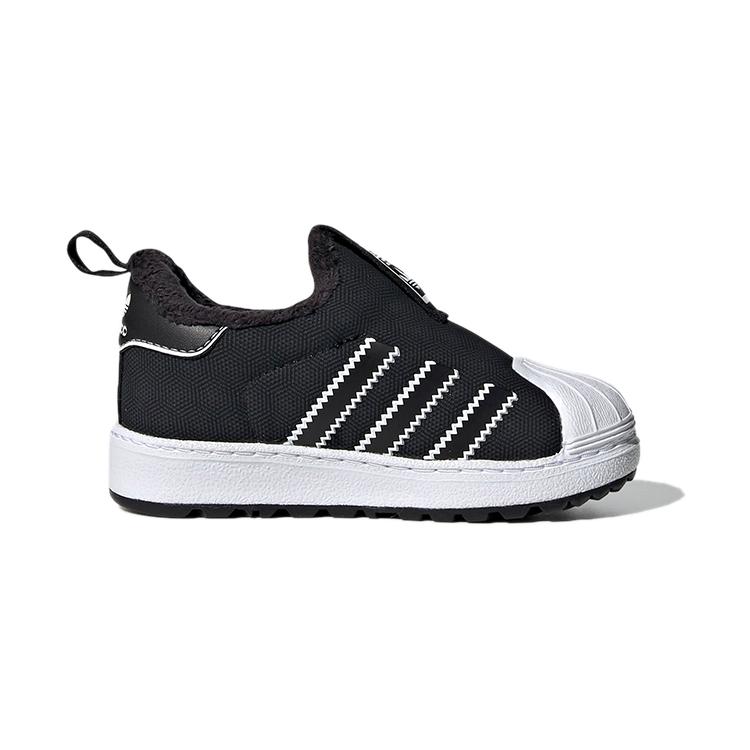 adidas Originals SUPERSTAR 360 Fleece Lined Abrasion Resistant Low Top Skateboard Shoes Black Infant And Toddler EG3366