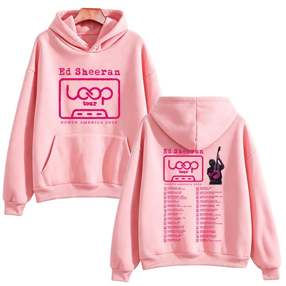 Ed Sheeran 2026 North America Tour Hoodies 2026 Loop Concert New Date Graphic Print Sweatshirt Unisex Long Sleeve Loose Pullover