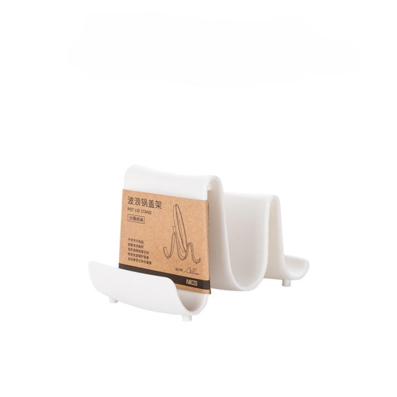 Kunststoff Küche Welle Form Topf Pfanne Deckel Shell Ständer Halter Racks Schöpfkelle Löffel Lagerung Rack Küche Kochen Werkzeuge