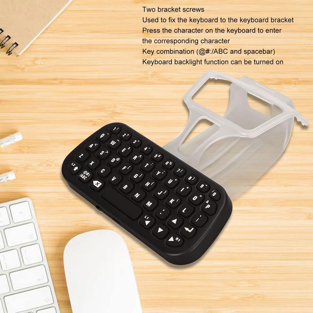 Game Controller Keyboard for Bluetooth Wireless Game Chat Pad Keypad with External Gamepad Console, Backlight/Stand, Keyboard, Built-in