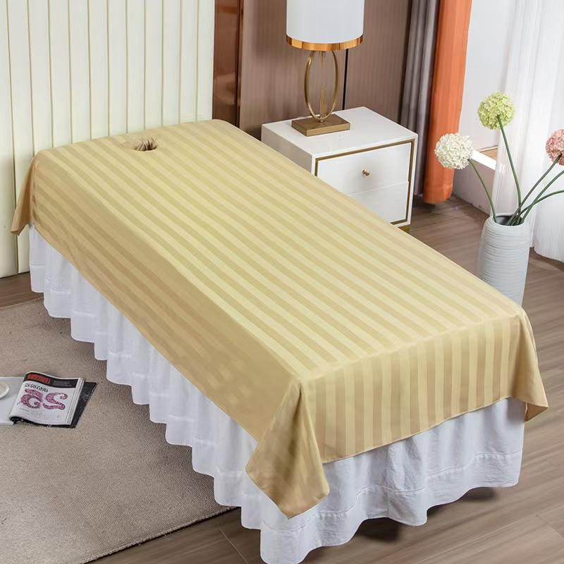 White Washable Beauty Salon Massage Bed Sheet with Hole - Anti-Dirty, Quick-Dry, Wrinkle-Resistant, Customizable.