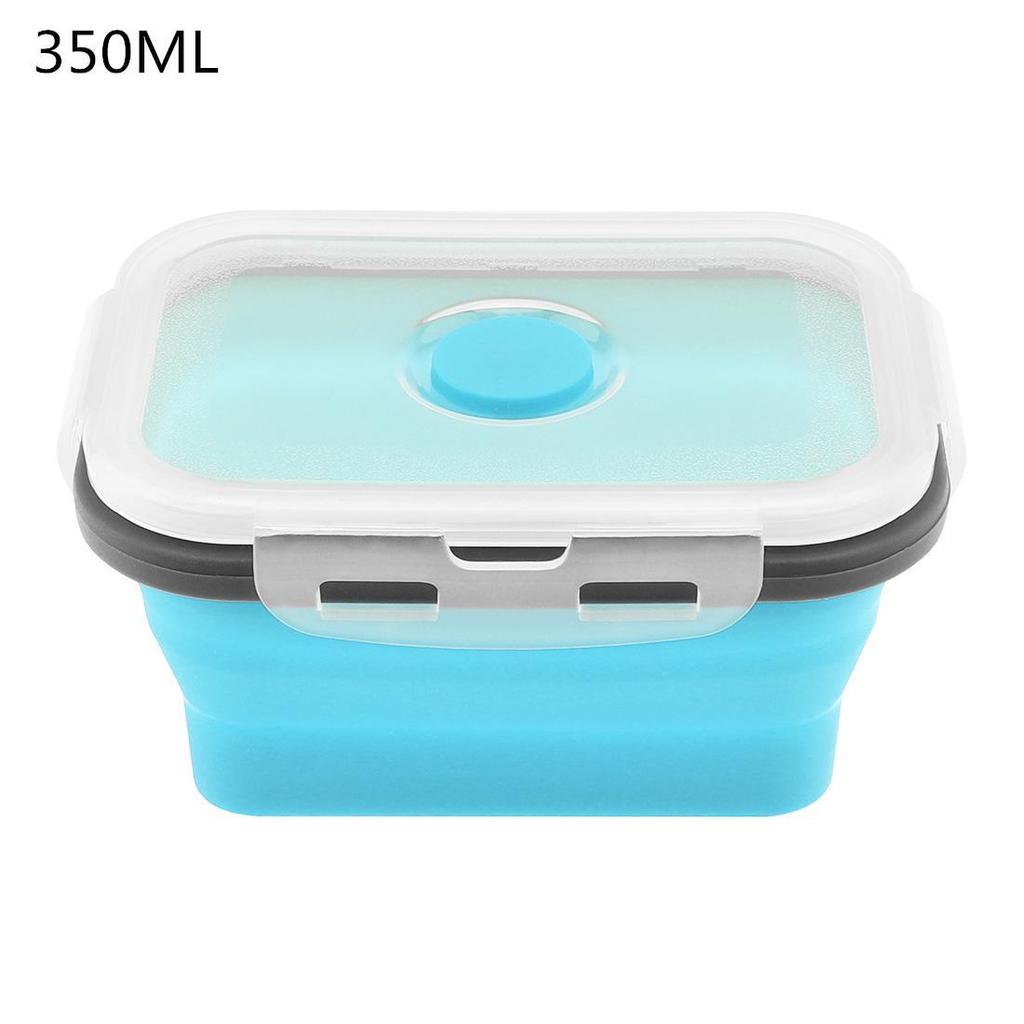 350 ml/500 ml/800 ml/1200 ml rechteckige, skalierbare, faltbare Lunchbox aus Silikon, Bento-Box