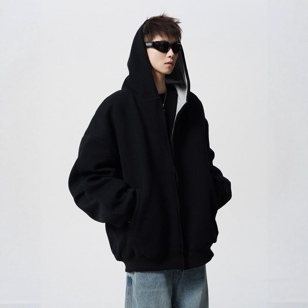 Versatile Sweater Men's and Women's Autumn Couple Hoodie Contrasting Casual Jacket