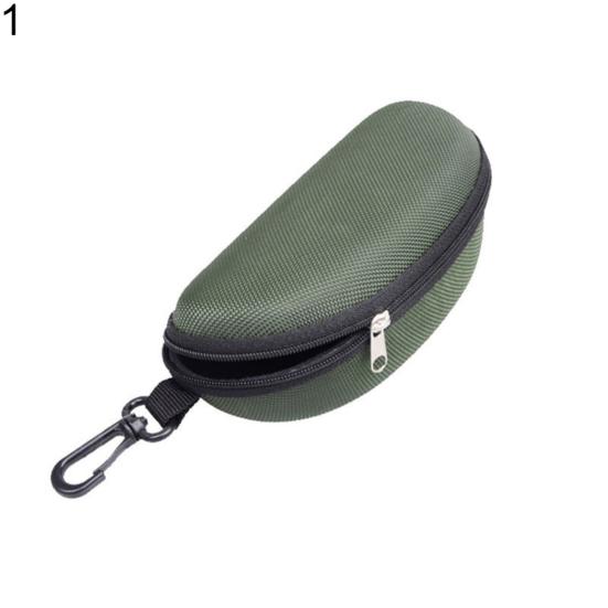 Casual Portable Zipper Sunglasses Clam Shell Case Glasses Protector Hard Box