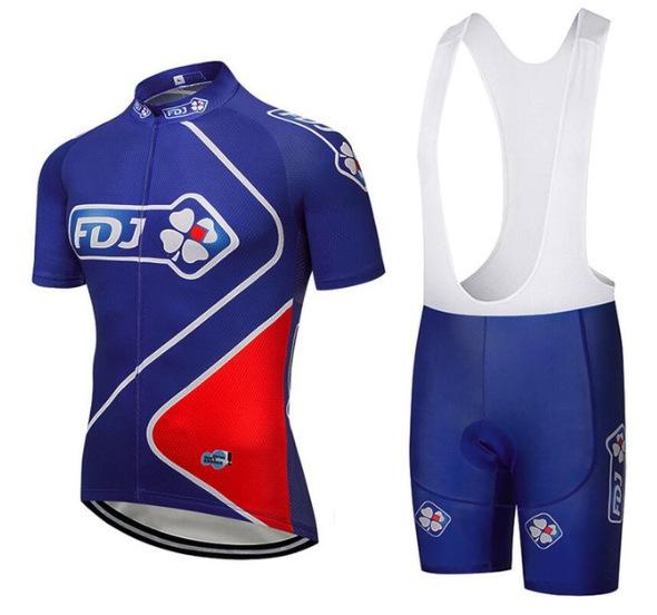 FDJ Summer Cycling Suit Short Sleeve Suit Men's and Women's Breathable Cycling Shirt Road Mountain Bike Cycling Top Shorts