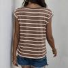 Summer New Fashion Women's Sleeveless Striped Cross-border T-shirt