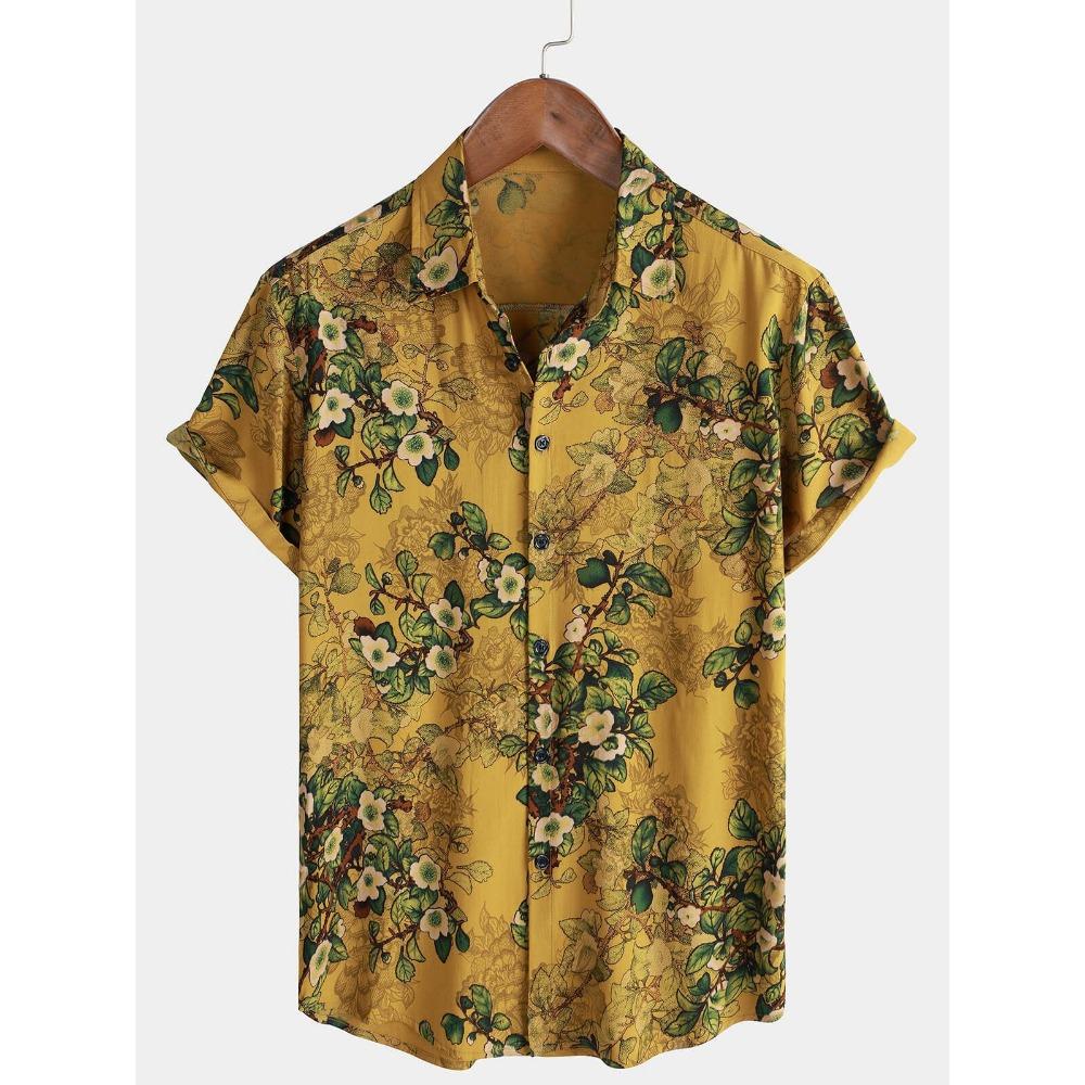 Men's Fashion Short Sleeve Shirts Summer Casual Tops Beach Party Vacation Shirts Outdoor Men's and Women's Shirt