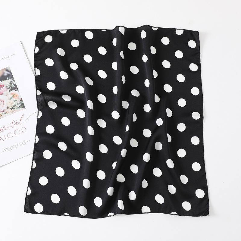 New Small Square Scarf for Women, Printed Silk Scarf, Decorative Neckerchief, Cartoon Animal Plaid Striped Scarf