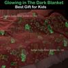 Pink Sparkly Glow-in-the-Dark Double Flannel Blanket – Shimmering Rainbow Cloud Design